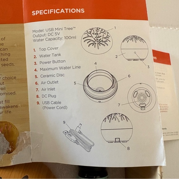 Gurunanda The Mini Tree Ultrasonic Essential Oil Diffuser with 3 Essential Oils - Picture 11 of 14